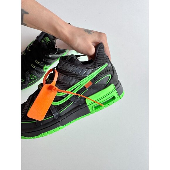 NIB 2020 NIKE x OFF-WHITE Air Rubber Dunk Black Green Strike Sneakers, Size 7 - Picture 7 of 16